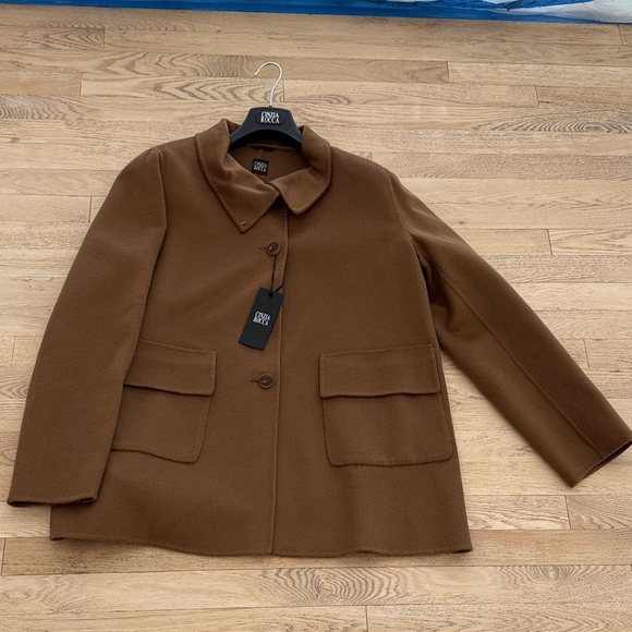 Cinzia Rocco Classic Short Baby Alpaca Wool Coat - Picture 6 of 14